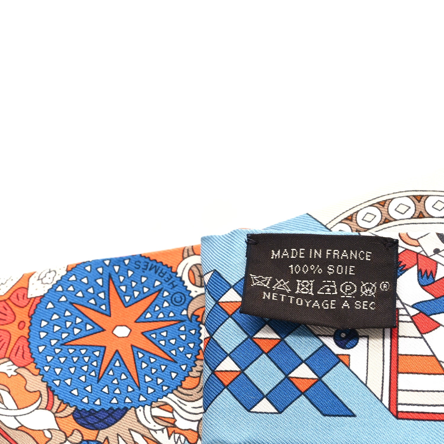 Hermes Silk De l'Ombrelle Aux Duels Twilly Bleu Potiron Creme 3 of 3