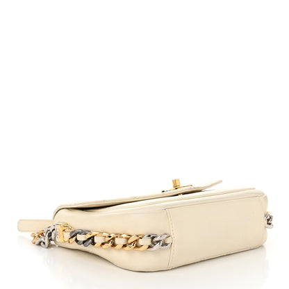 Chanel Calfskin Stitched Small Precious Union Flap Bag White 4 of 10