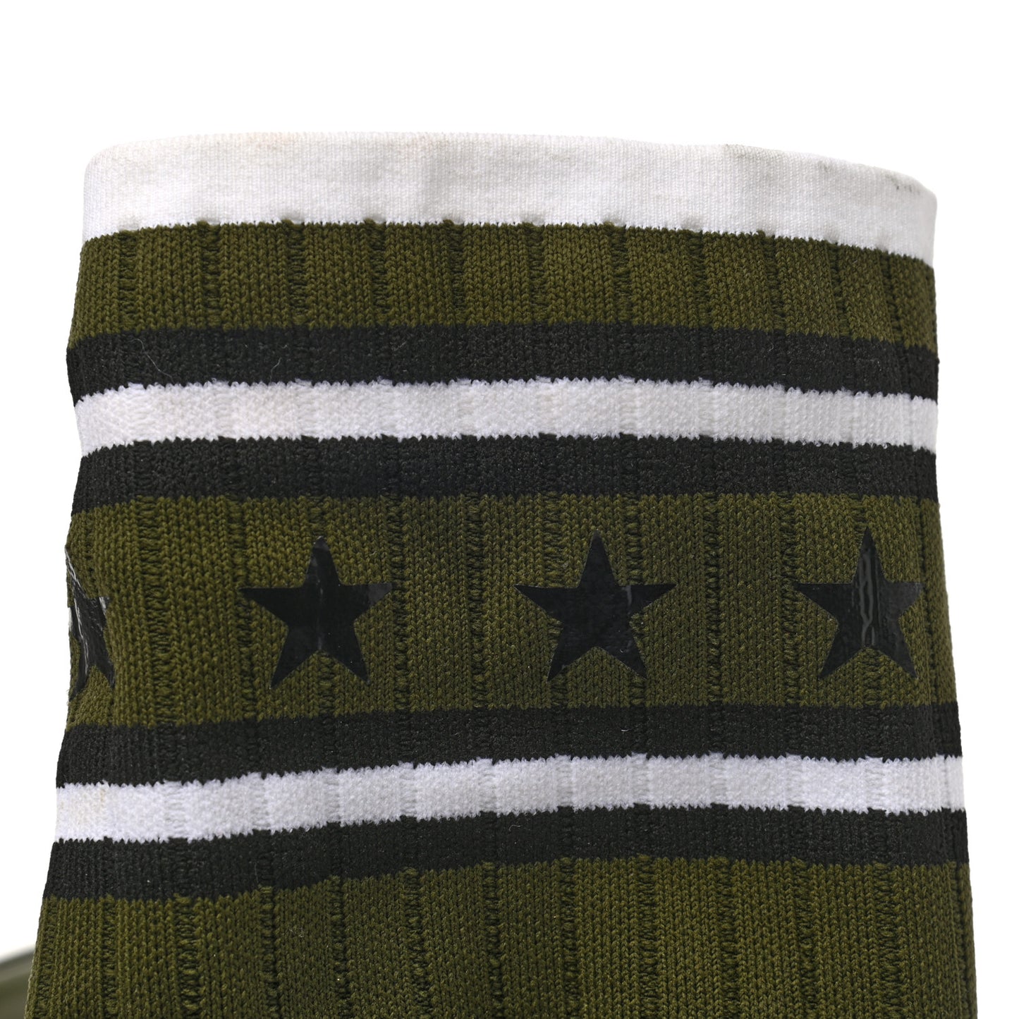 Knit Rubber Storm Over The Knee Boots 36 Khaki