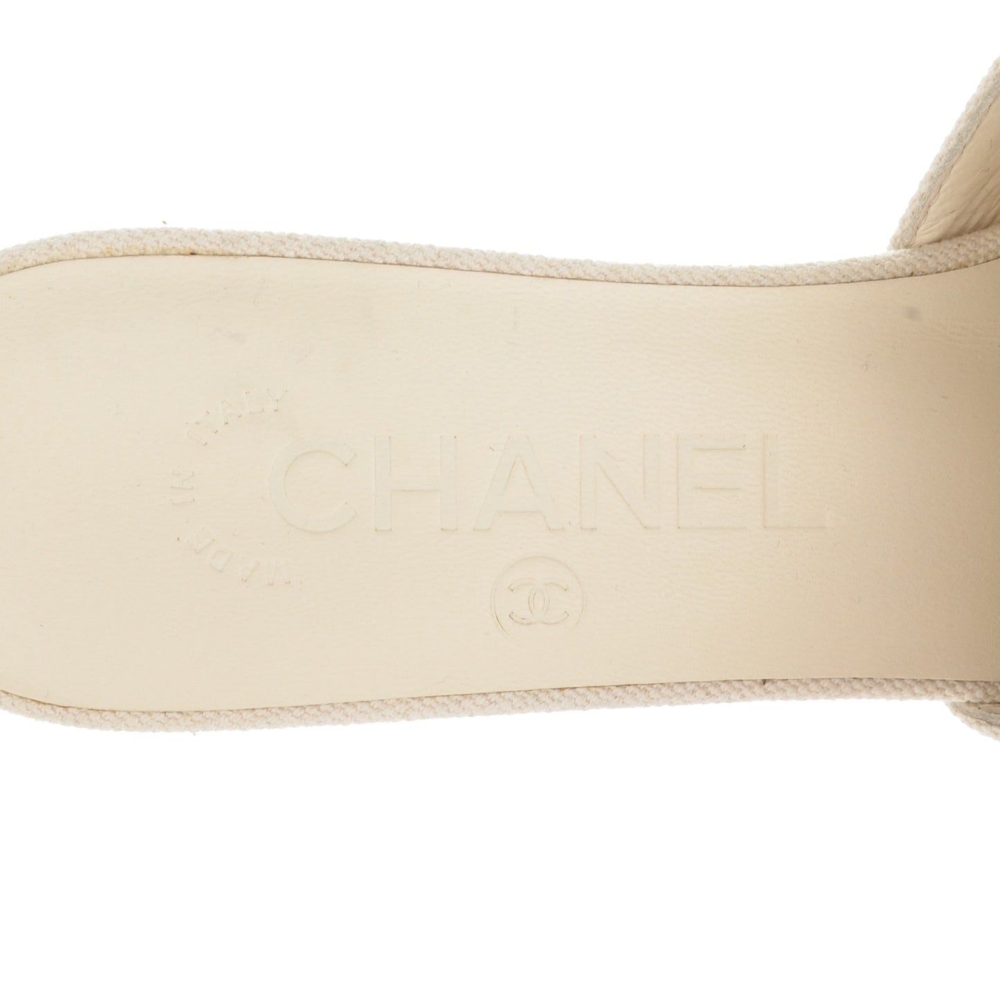 Canvas Camellia Wedge Sandals 36.5 Off White Black