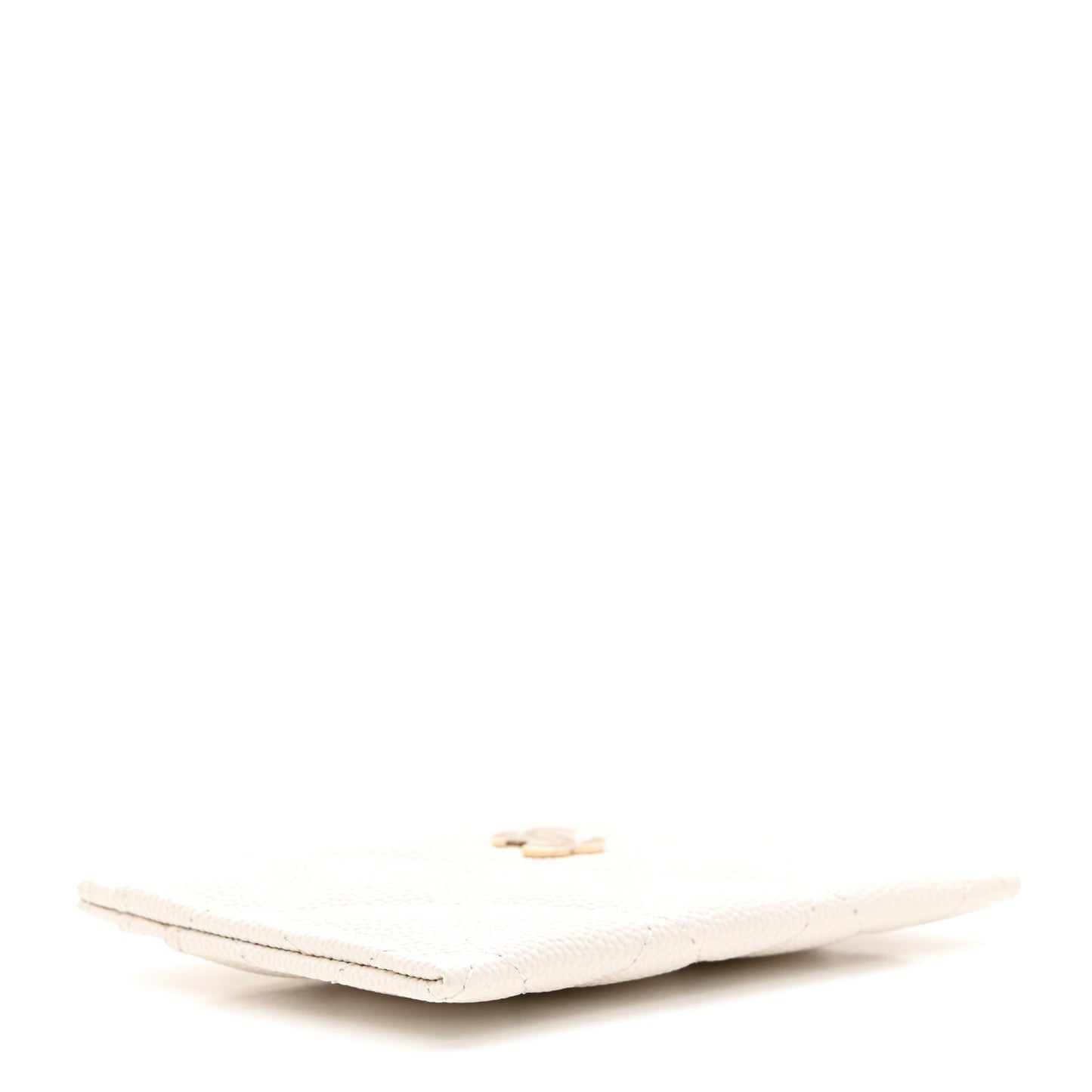 Caviar Quilted Card Holder White