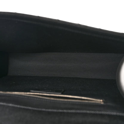 Saint Laurent Grain De Poudre Matelasse Chevron Large Monogram Satchel Black 5 of 9