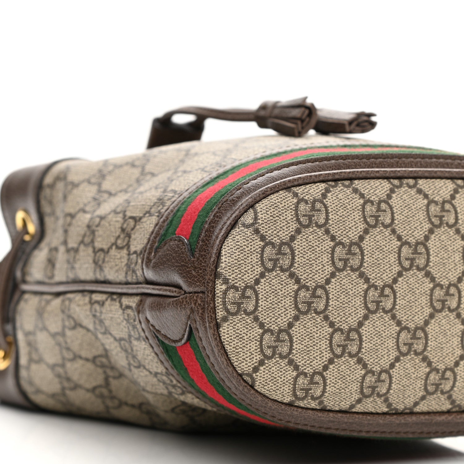Gucci GG Supreme Monogram Web Small Ophidia Bucket Bag Brown 10 of 11
