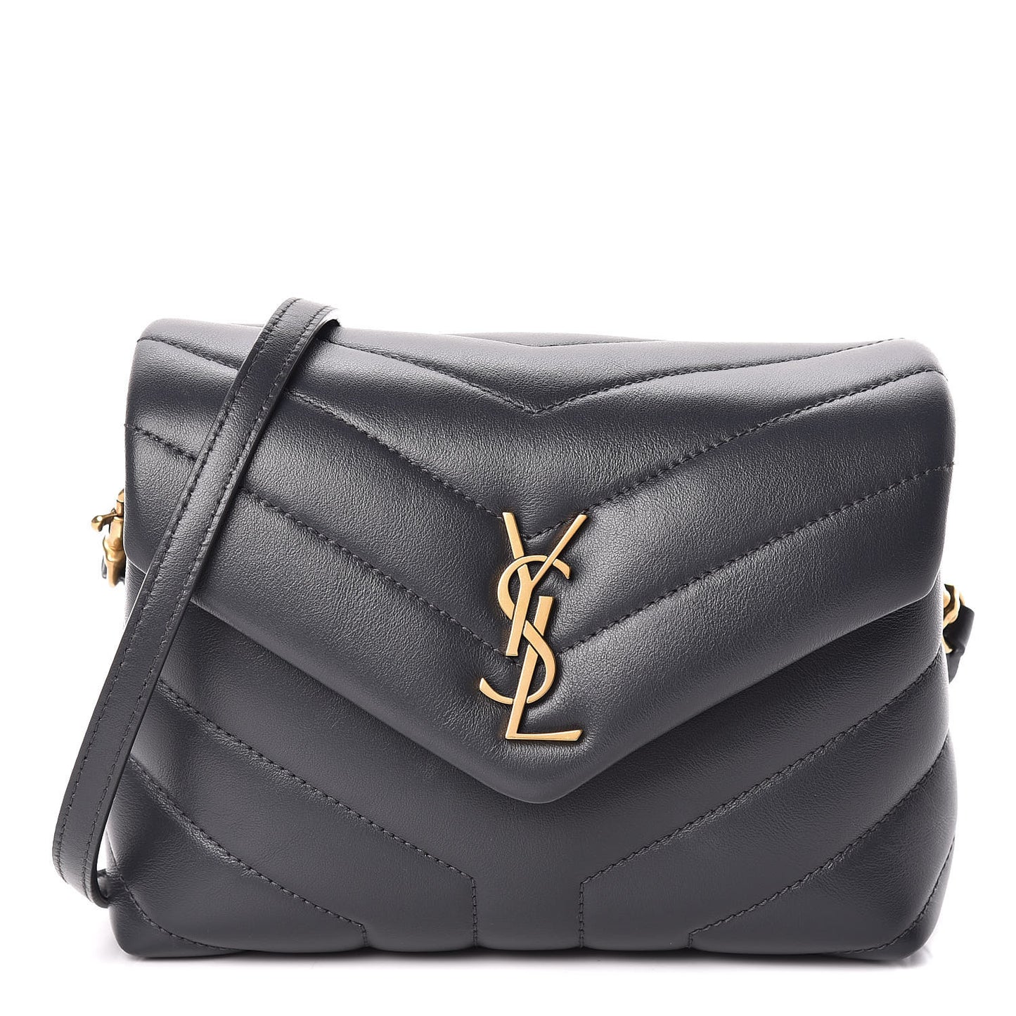 Calfskin Y Quilted Monogram Toy Loulou Crossbody Bag Asphalt