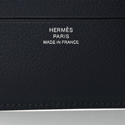 Hermes Evercolor Citizen Twill Compact Wallet Bleu Nuit Vert Moyen Bleu Saphir 6 of 8