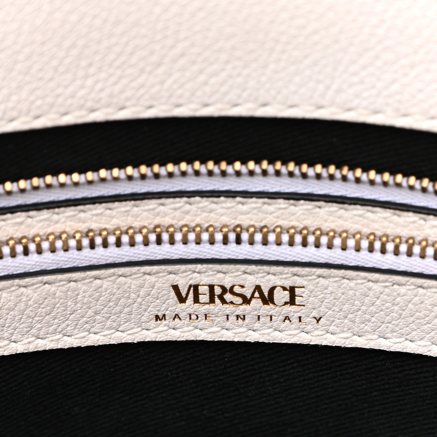 Grained Calfskin La Medusa Chain Tote White