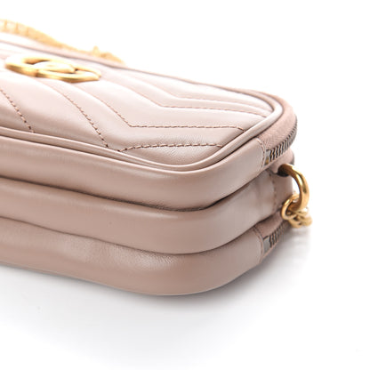 Gucci Calfskin Matelasse Mini GG Marmont Chain Crossbody Bag Porcelain Rose 10 of 11