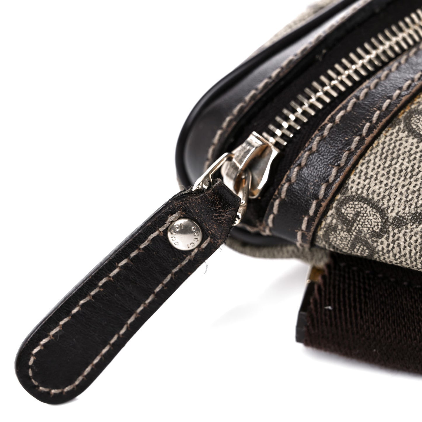 GG Supreme Monogram Belt Bag Dark Brown