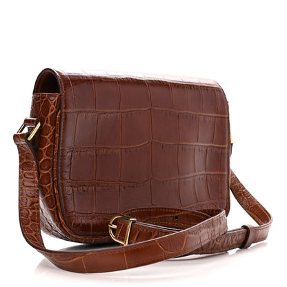 Celine Calfskin Crocodile Embossed Medium Tassel Bag Tan 3 of 13