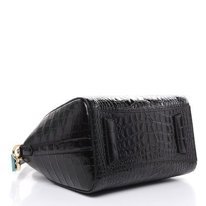 Givenchy Calfskin Crocodile Embossed Small Antigona Black 4 of 9