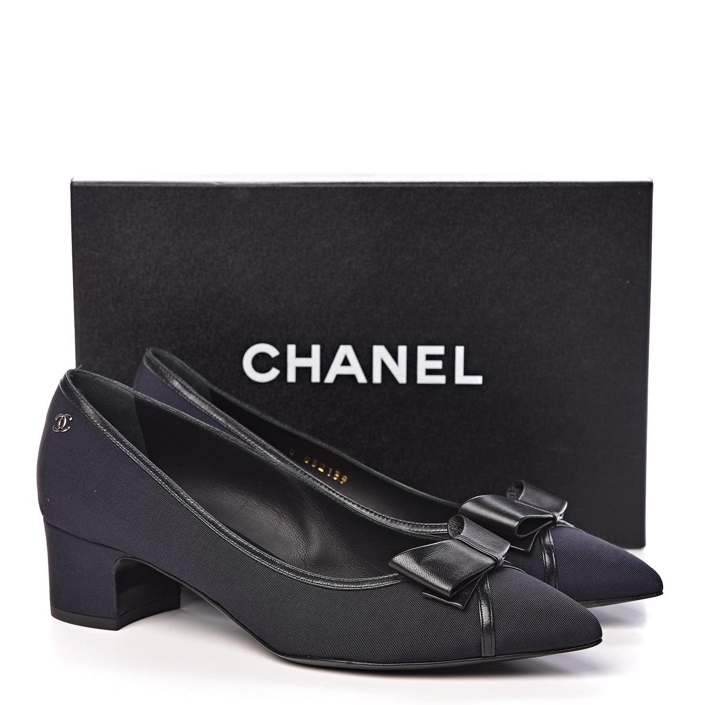 Grosgrain Lambskin Bow Pumps 39 Navy
