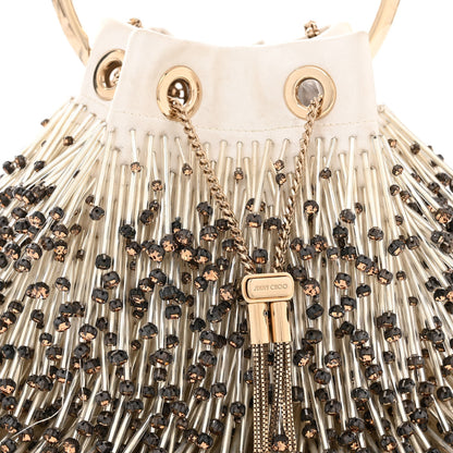 Jimmy Choo Satin Beaded Crystal Embellished Mini Bon Bon Bag White Multicolor 7 of 12