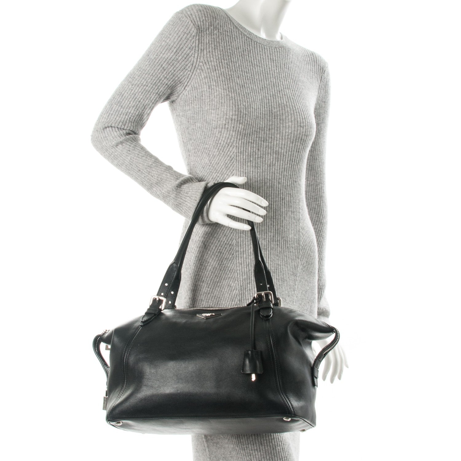 Prada Soft Calf Satchel Nero Black 2 of 7