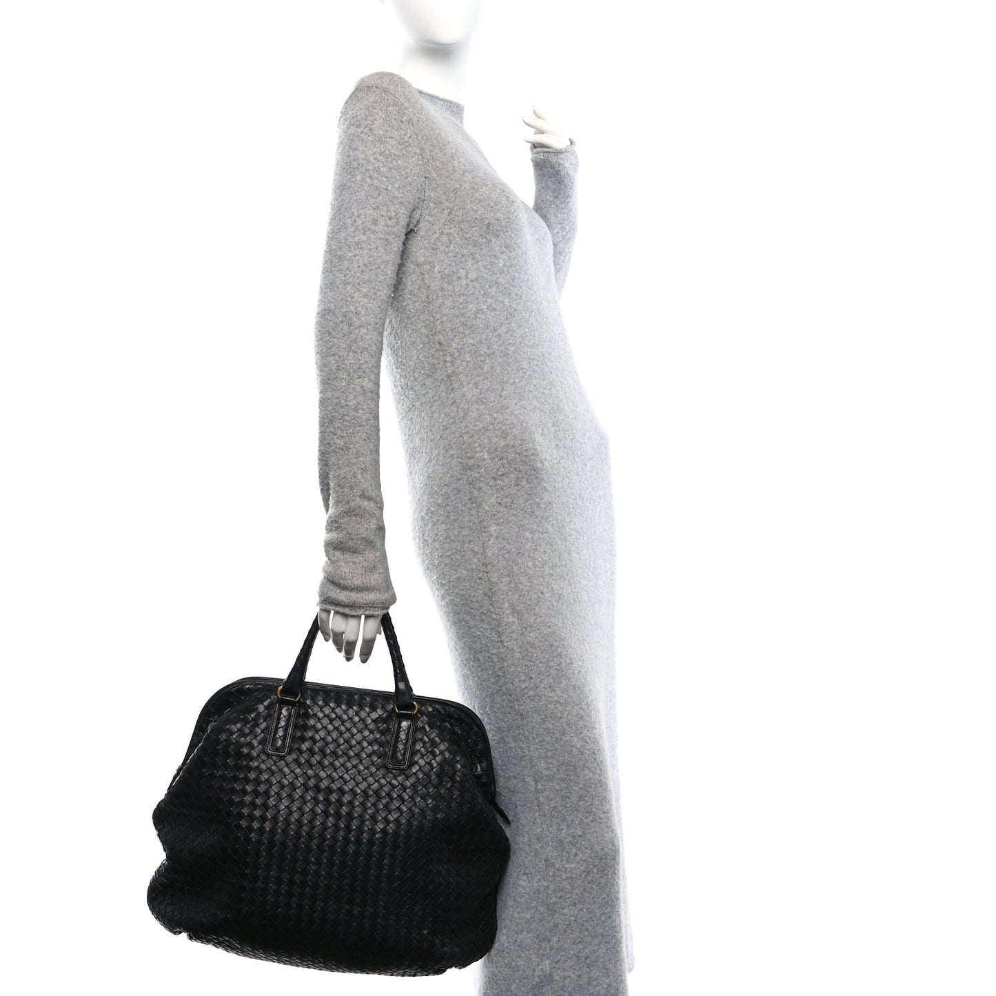 Nappa Intrecciato Frame Tote Black