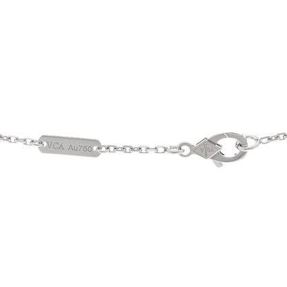 Van Cleef & Arpels 18K White Gold Guilloche Vintage Alhambra Pendant Necklace 4 of 6