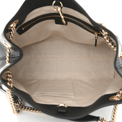 Gucci Pebbled Calfskin Medium Soho Chain Shoulder Bag Black 4 of 9