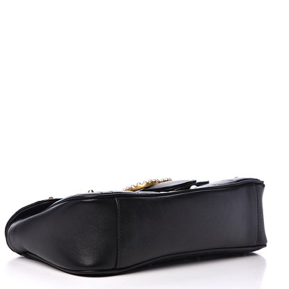 Gucci Calfskin Matelasse Studded Small Pearly GG Marmont Shoulder Bag Black 3 of 12