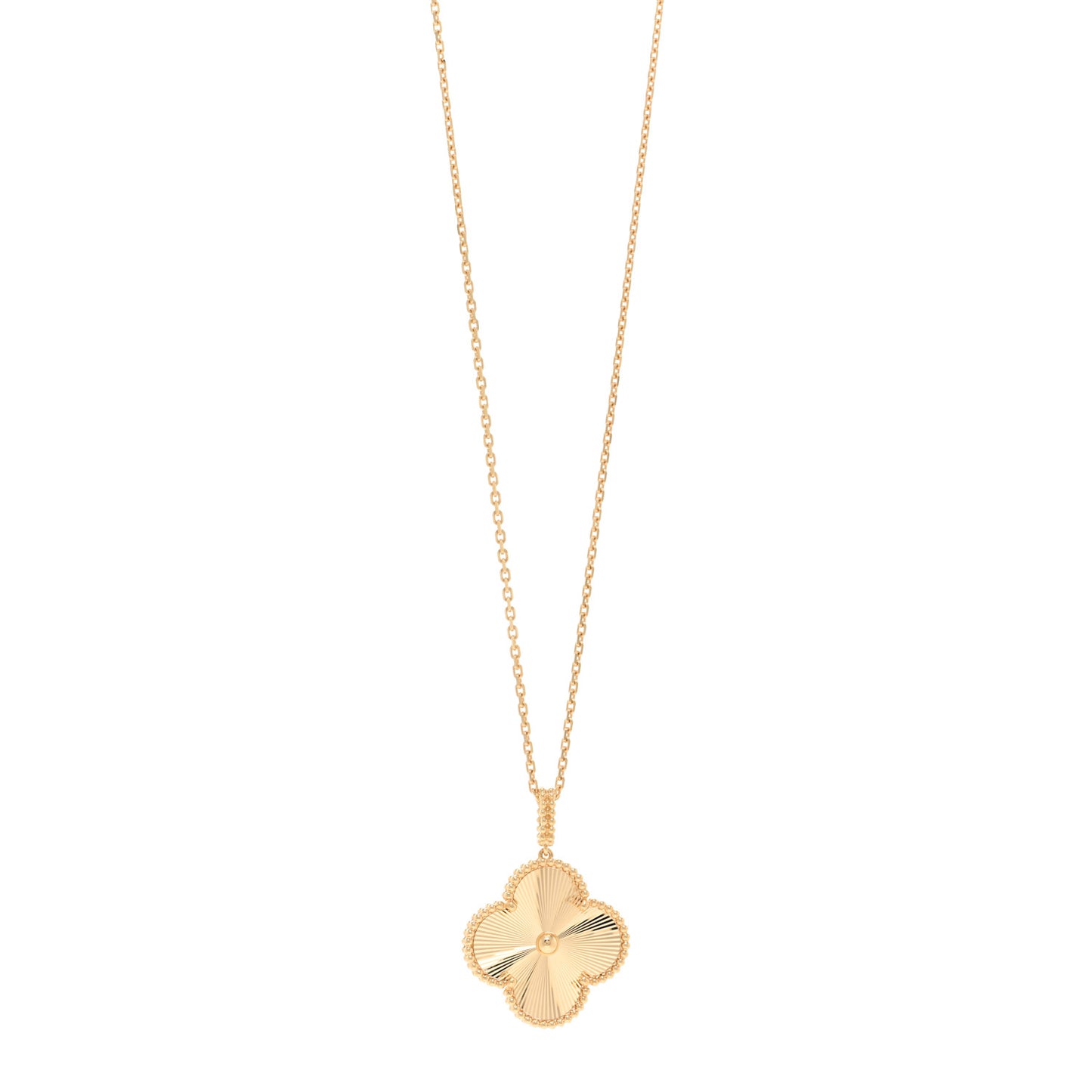 18K Yellow Gold Guilloche Magic Alhambra Long Necklace