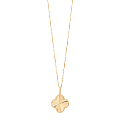 Van Cleef & Arpels 18K Yellow Gold Guilloche Magic Alhambra Long Necklace 1 of 6