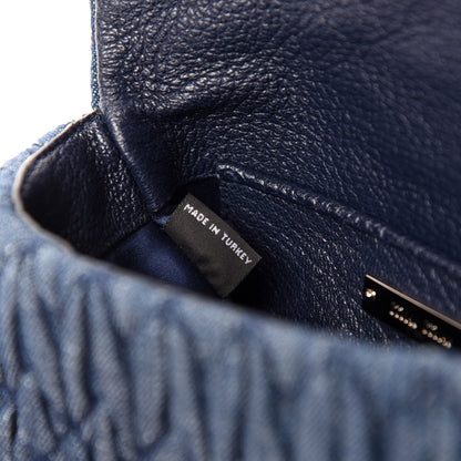 Miu Miu Denim Matelasse Crystal Chain Crossbody Bag Blue 9 of 11