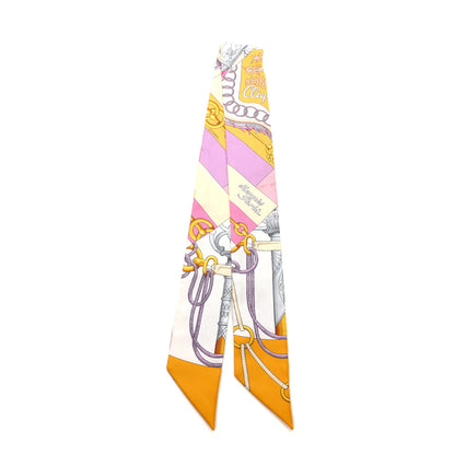 Hermes Silk Cliquetis Twilly Bouton D'Or Mauve 2 of 3