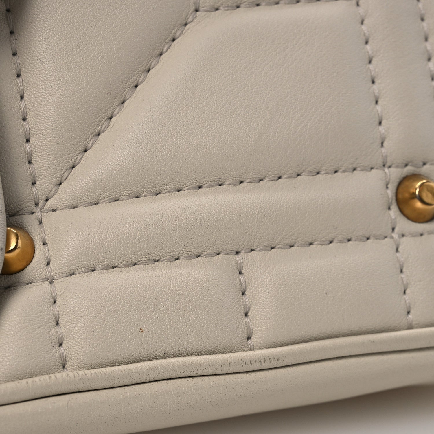 Gucci Calfskin Matelasse Studded Medium GG Marmont Shoulder Bag White 12 of 16