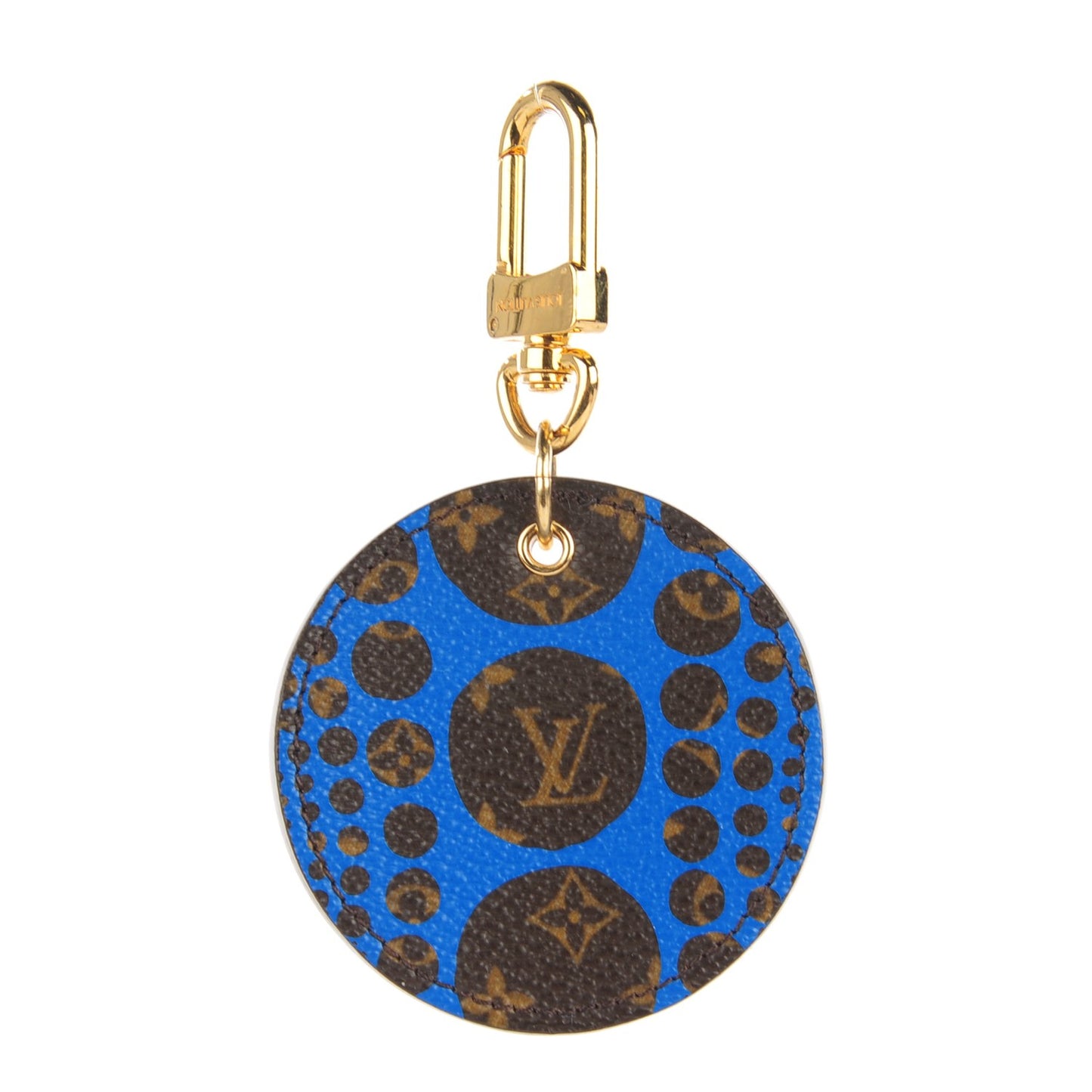 Monogram Kusama Pumpkin Dots Key Ring Blue