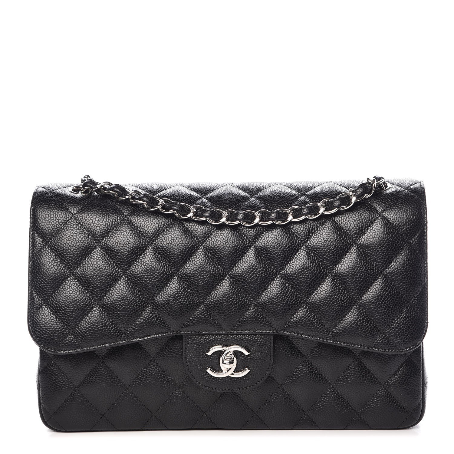 Chanel Caviar Quilted Jumbo Double Flap Black 1 of 8