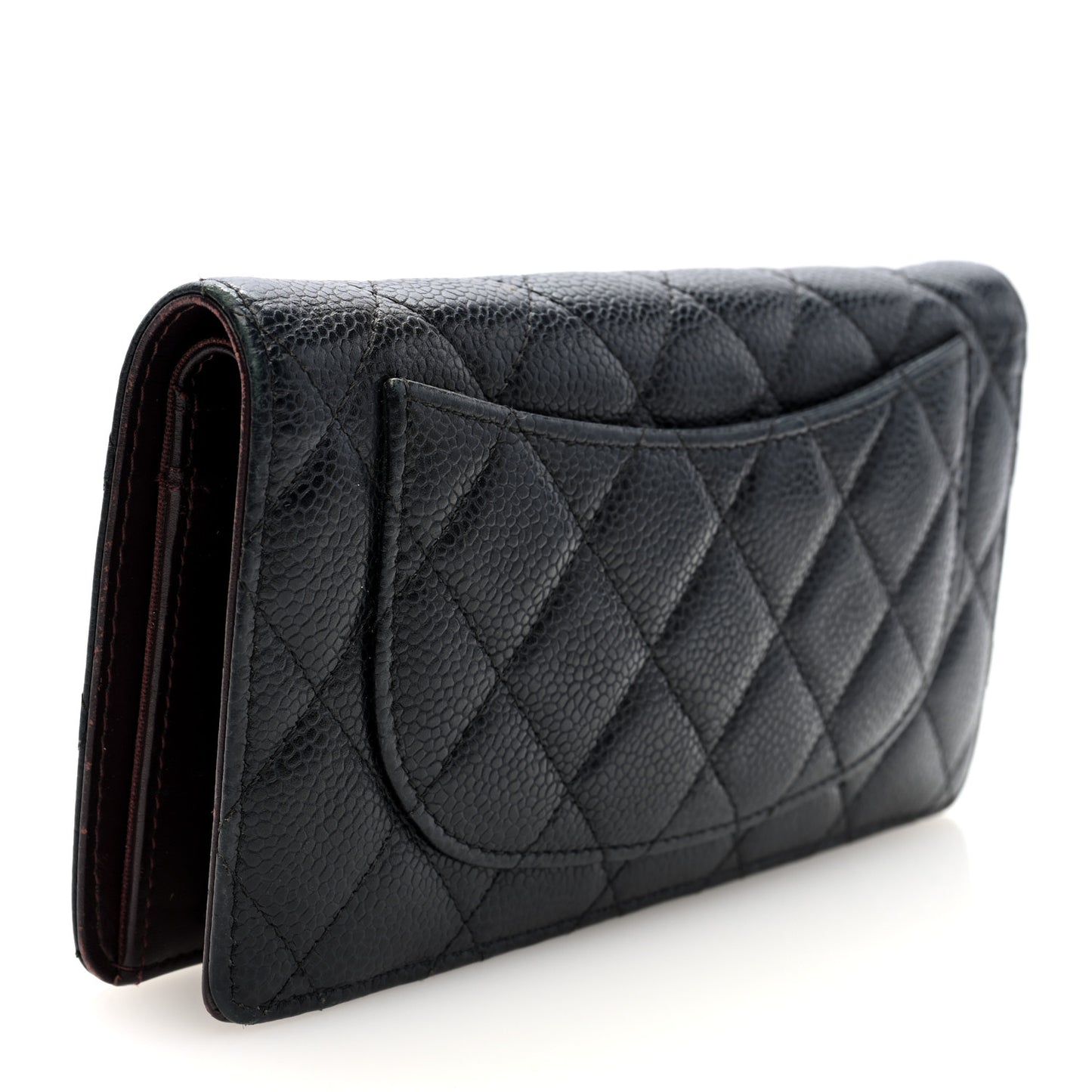 Caviar Quilted Yen Wallet Black