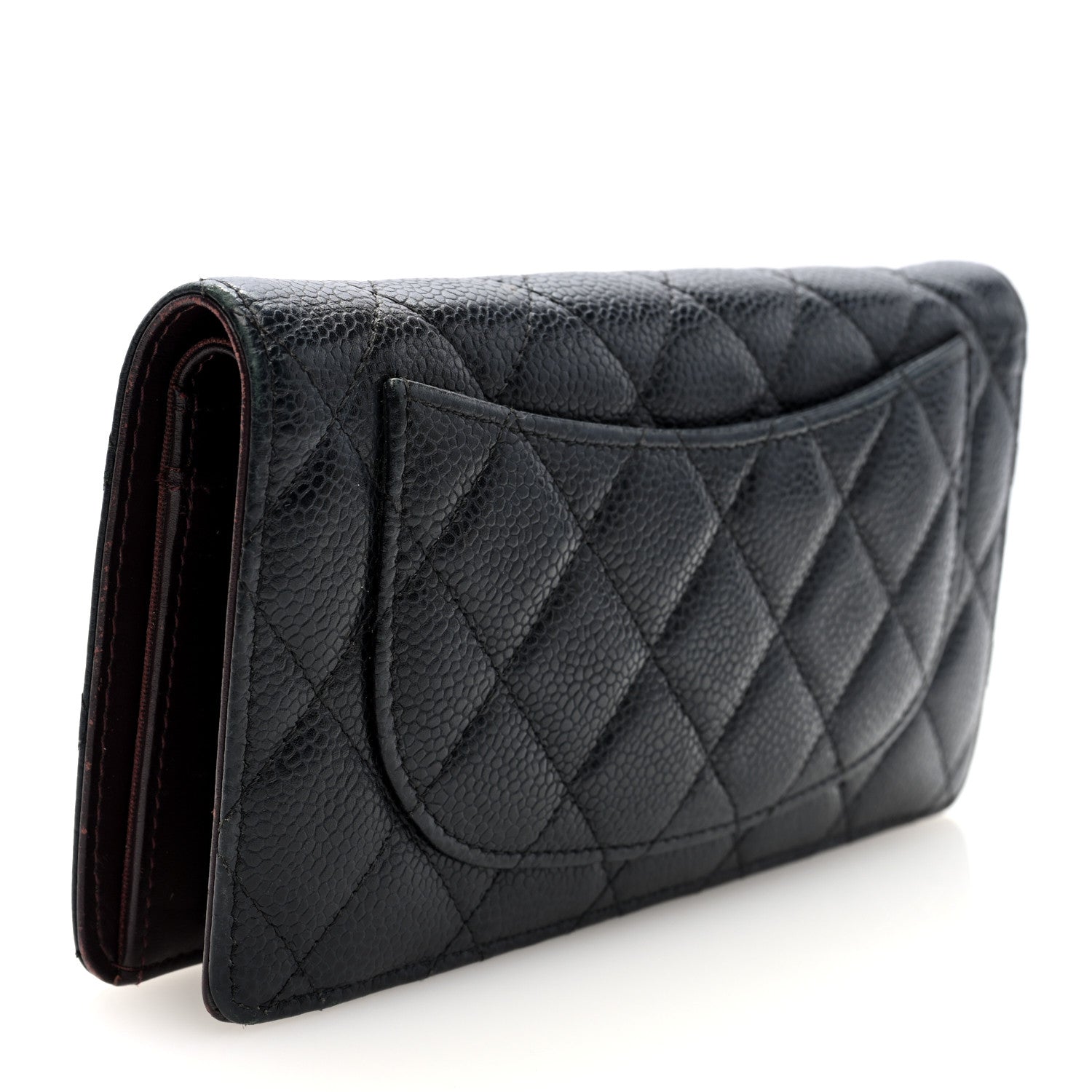 Chanel Caviar Quilted Yen Wallet Black 3 of 7
