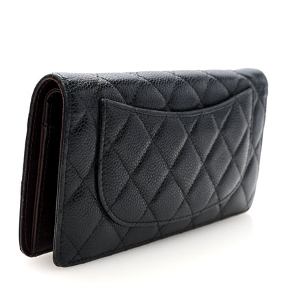 Chanel Caviar Quilted Yen Wallet Black 3 of 7