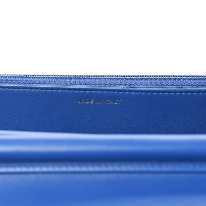 Chanel Lambskin Quilted Boy Wallet On Chain WOC Blue 7 of 9