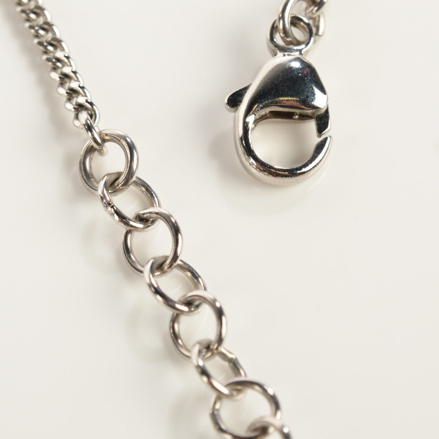Chanel Crystal CC Pendant Necklace Silver 5 of 5