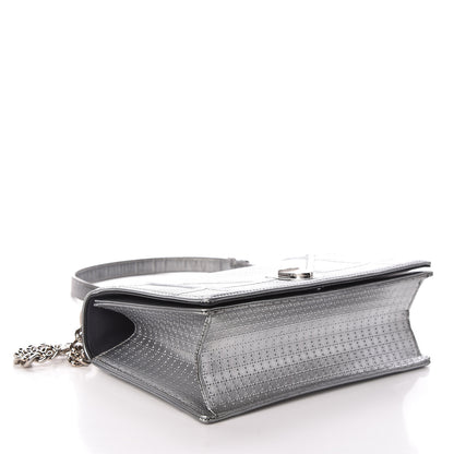 Christian Dior Metallic Patent Micro-Cannage Medium Diorama Flap Bag Silver 4 of 9
