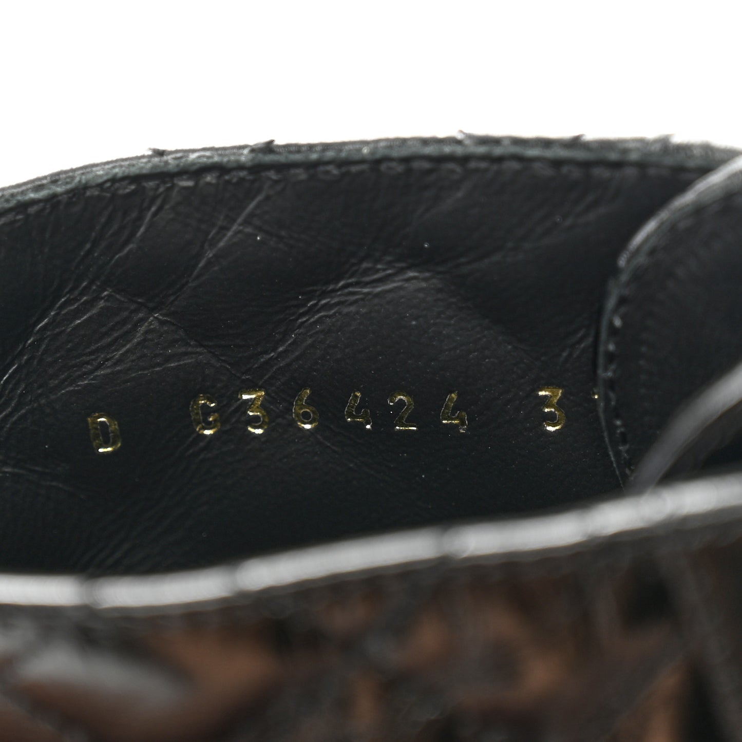 Shiny Calfskin Quilted Lace Up Combat Boots 37 Black