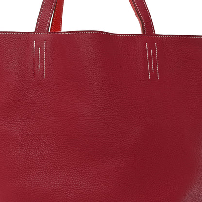 Hermes Taurillon Clemence Double Sens 45 Reversible Tote Rubis Rose Jaipur 11 of 17