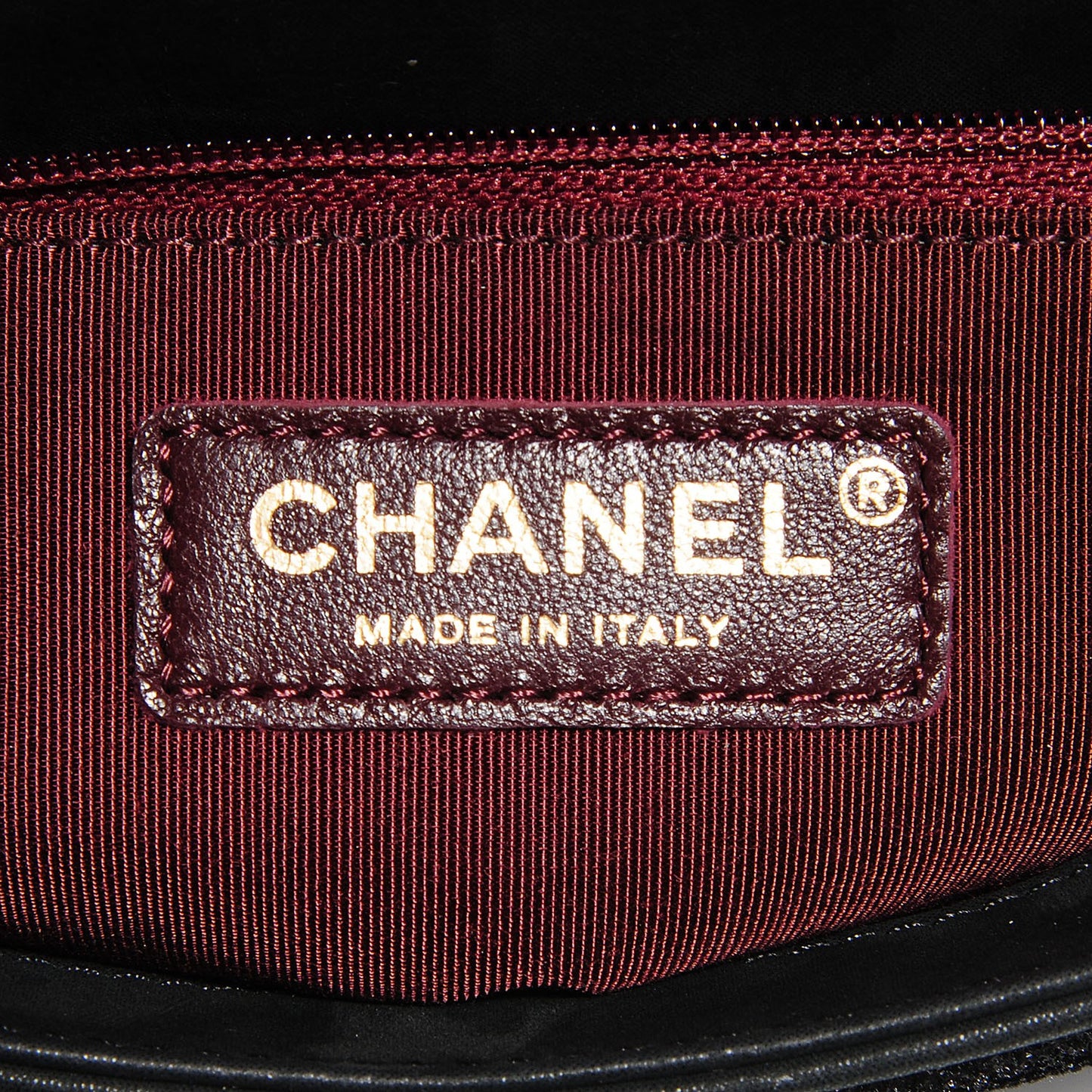 Metallic Calfskin Small Happy Stitch Flap Black