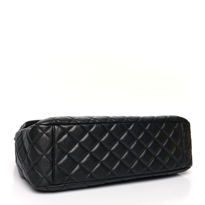 Chanel Metallized Calfskin Quilted Small XXL Travel Flap Bag Black 4 of 12