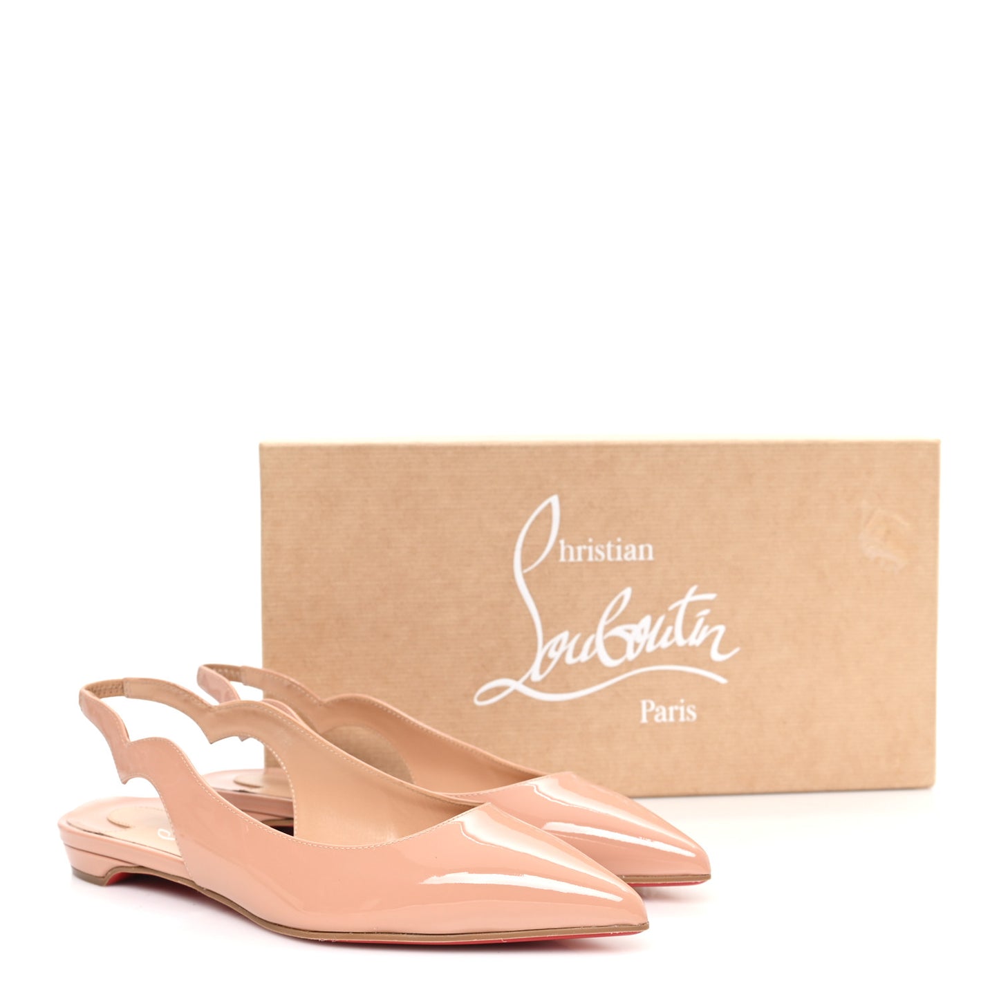 Patent Hot Chickita Slingback Flats 35.5 Nude