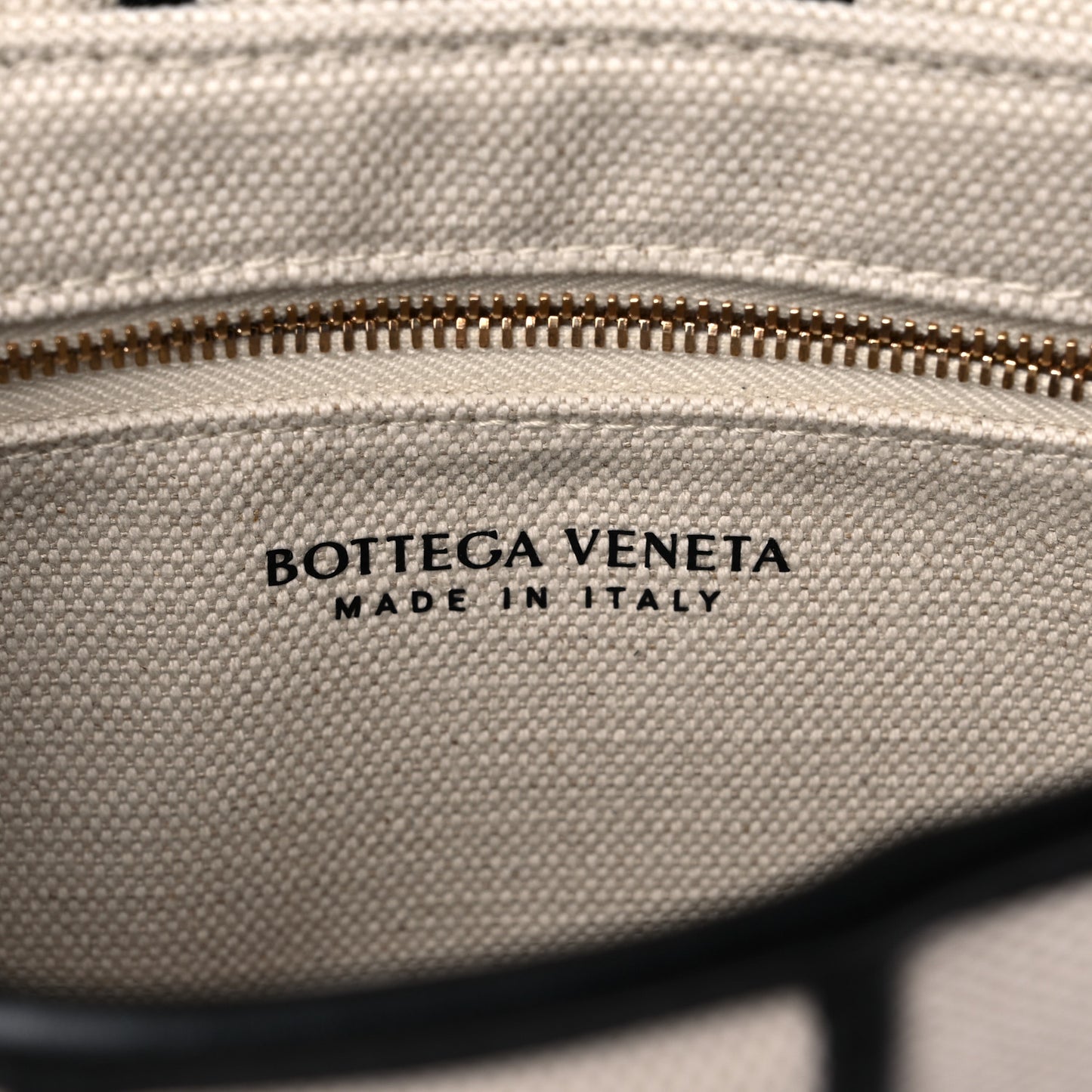 Canvas Intrecciato Padded Cassette Crossbody Bag Natural Black