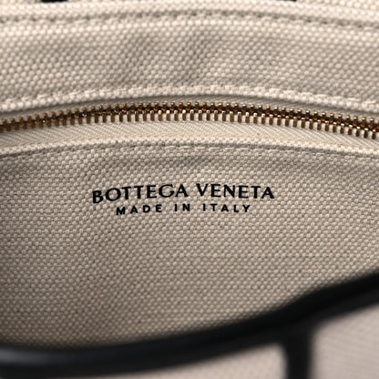 Bottega Veneta Canvas Intrecciato Padded Cassette Crossbody Bag Natural Black 5 of 7