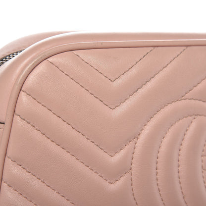 Gucci Calfskin Matelasse Small GG Marmont Chain Shoulder Bag Perfect Pink 12 of 15