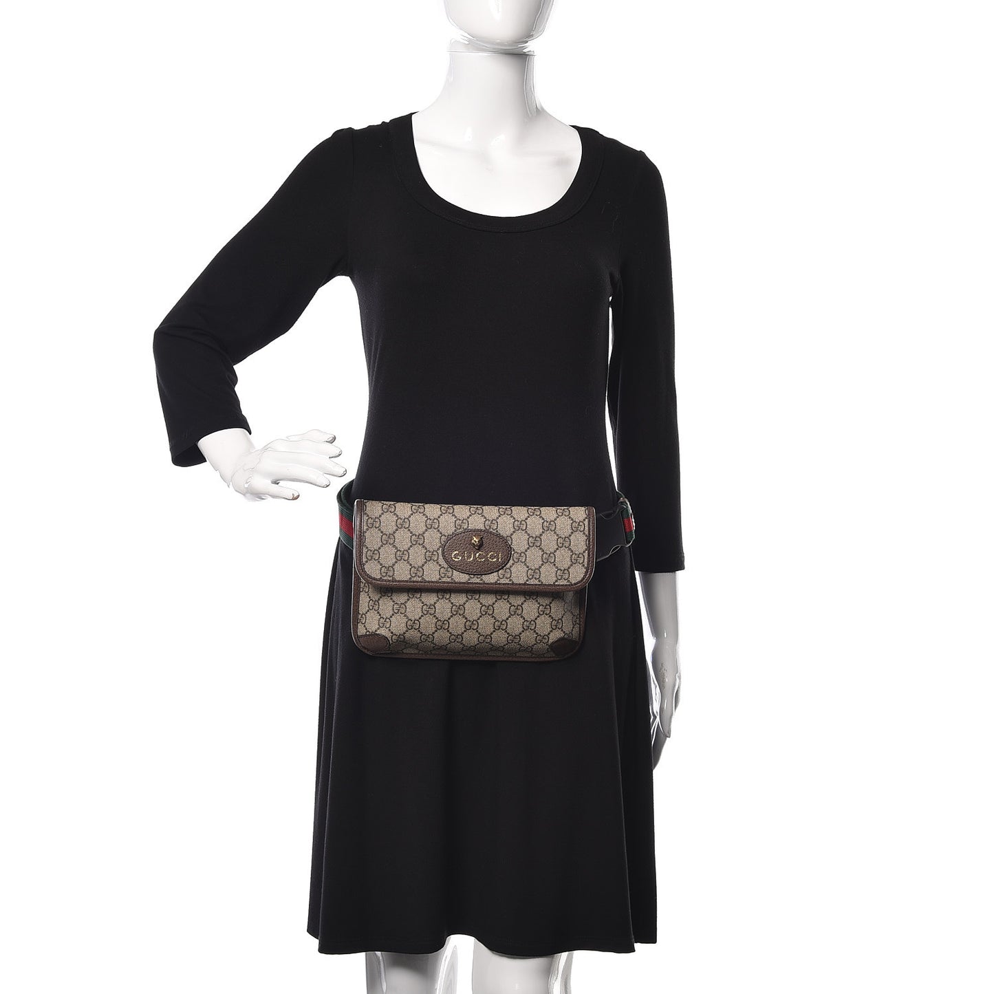 GG Supreme Monogram Neo Vintage Web Belt Bag Brown