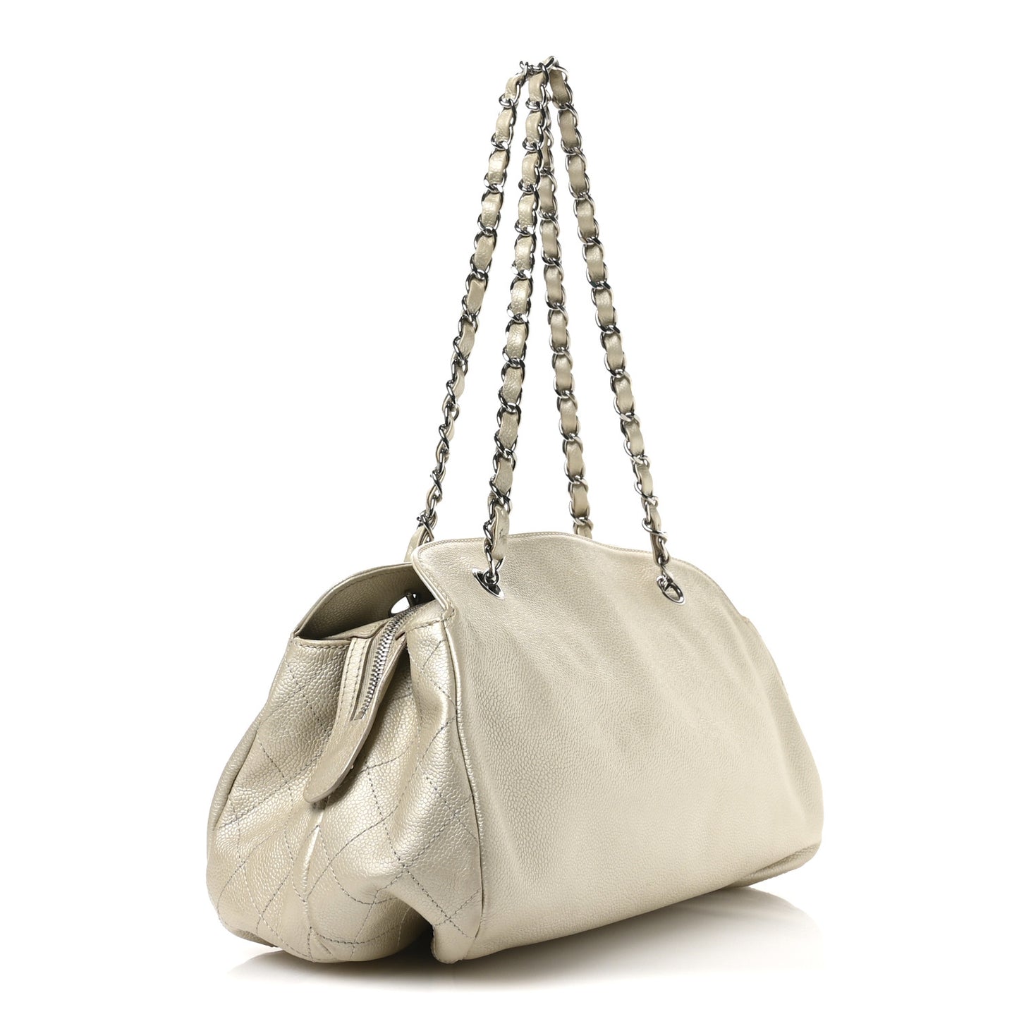 Caviar Quilted Timeless CC Bowler Bag White