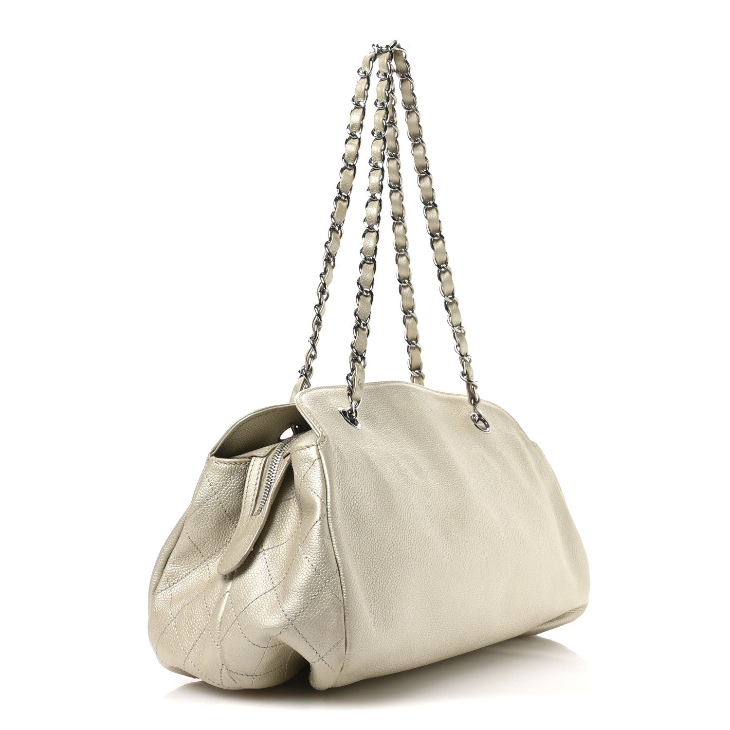 Chanel Caviar Quilted Timeless CC Bowler Bag White 3 of 12