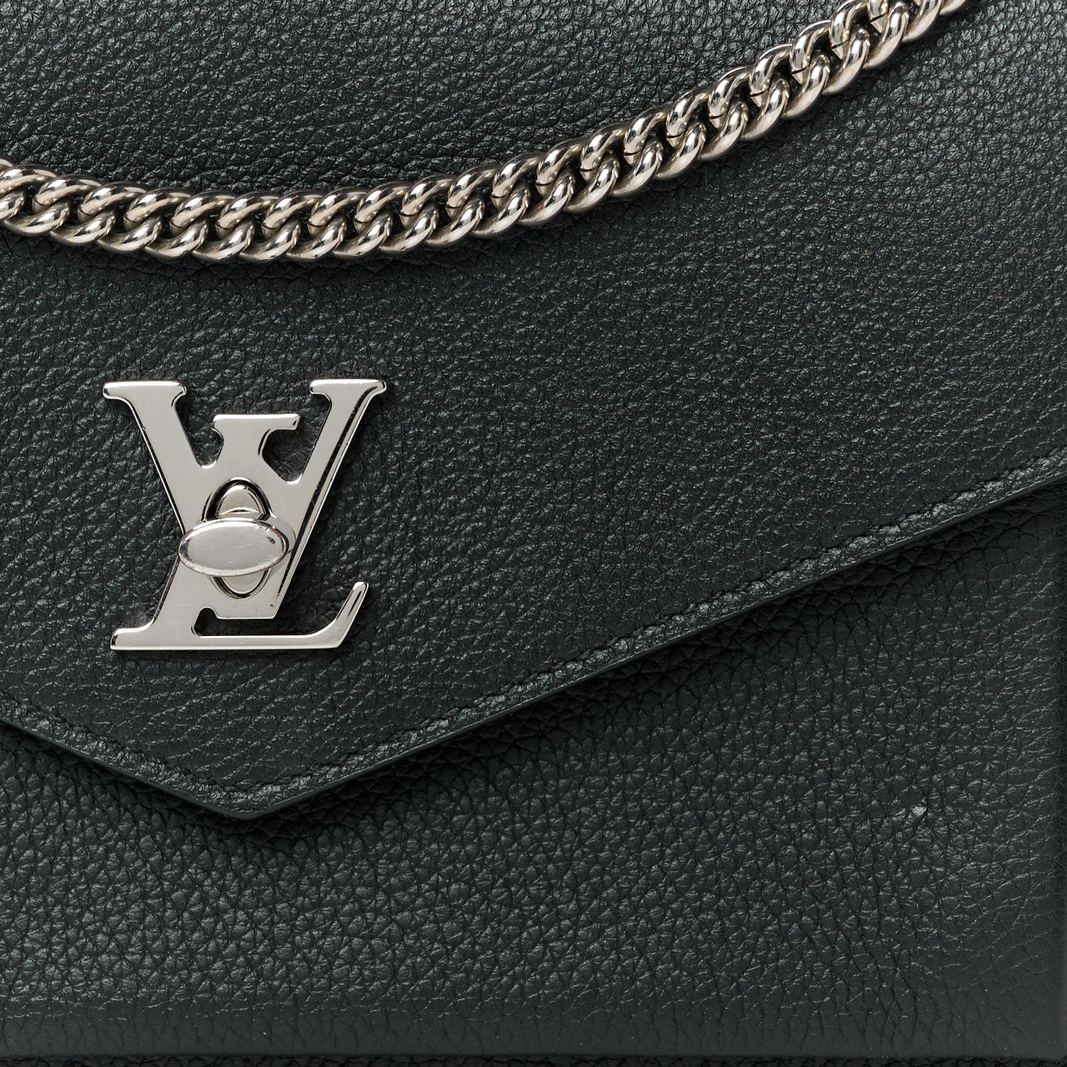 Louis Vuitton Soft Calfskin My Lockme Chain Pochette Black 7 of 9
