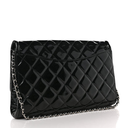 Chanel Patent Quilted Clutch with Chain Flap Black 3 of 9