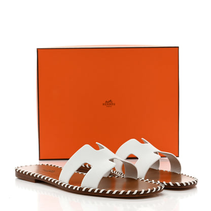 Hermes Calfskin Braided Oran Sandals 40.5 White 10 of 10