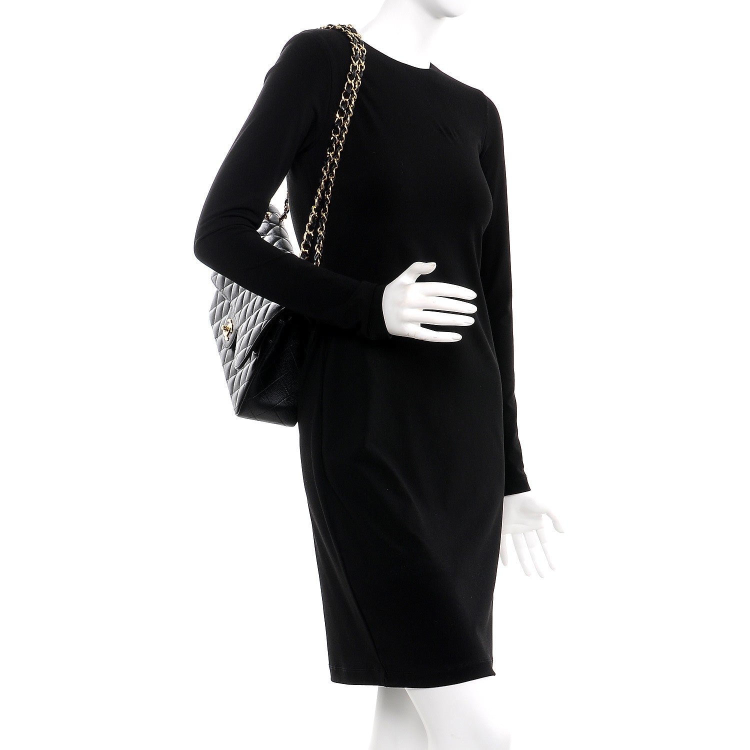 Chanel Caviar Quilted Jumbo Double Flap Black 3 of 12