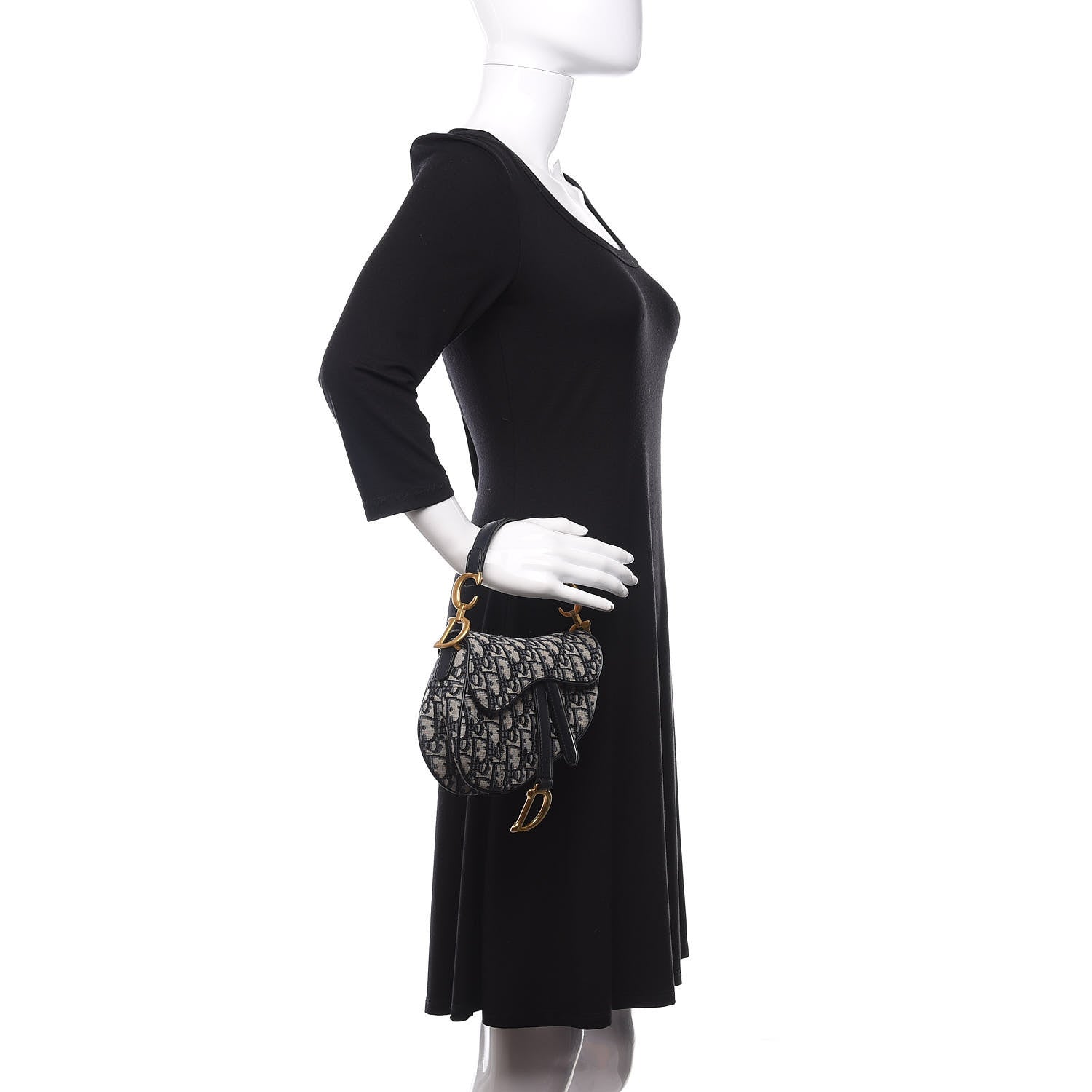 Christian Dior Oblique Mini Saddle Bag Blue 2 of 10